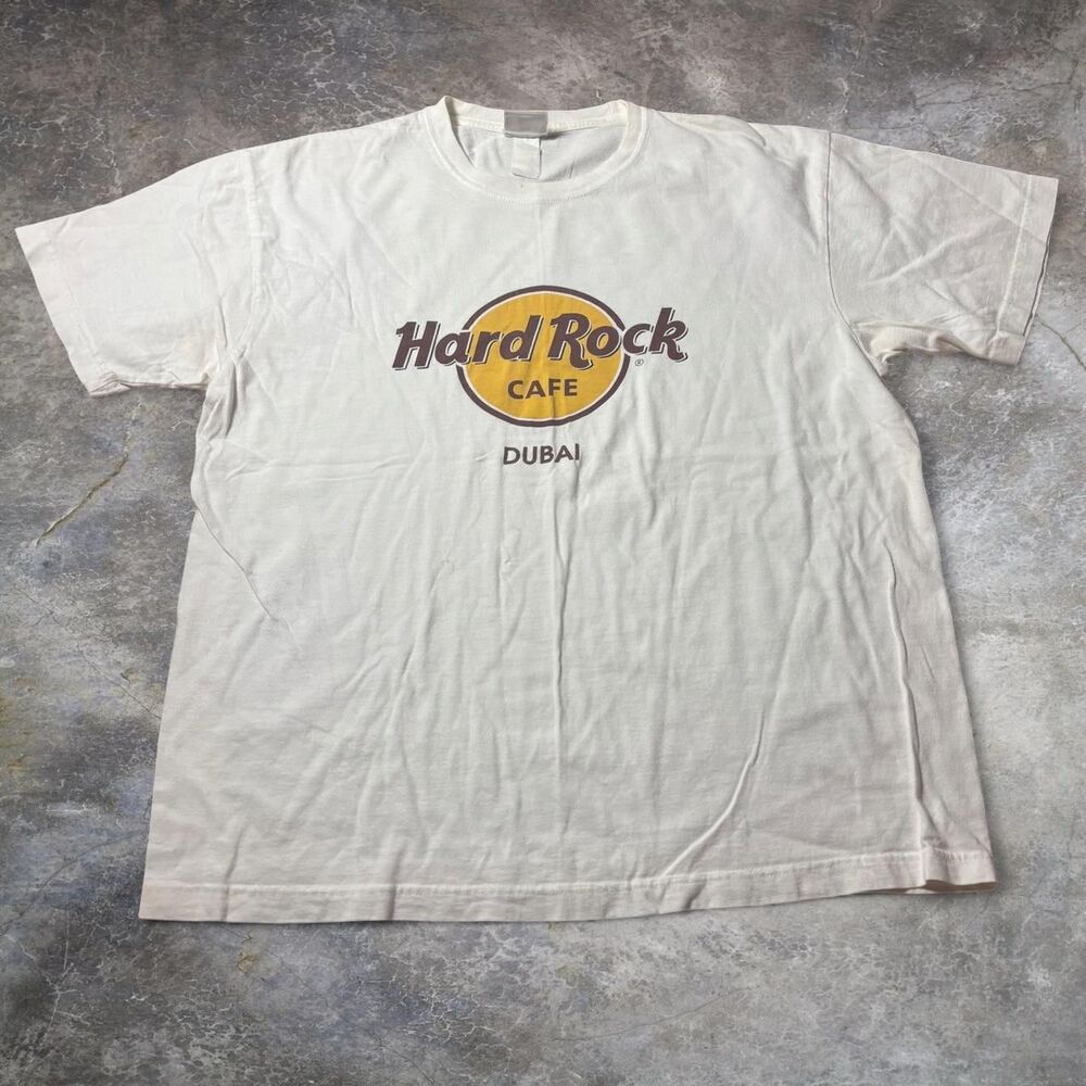 Hard-rock-cafe Men's White and Cream T-shirt